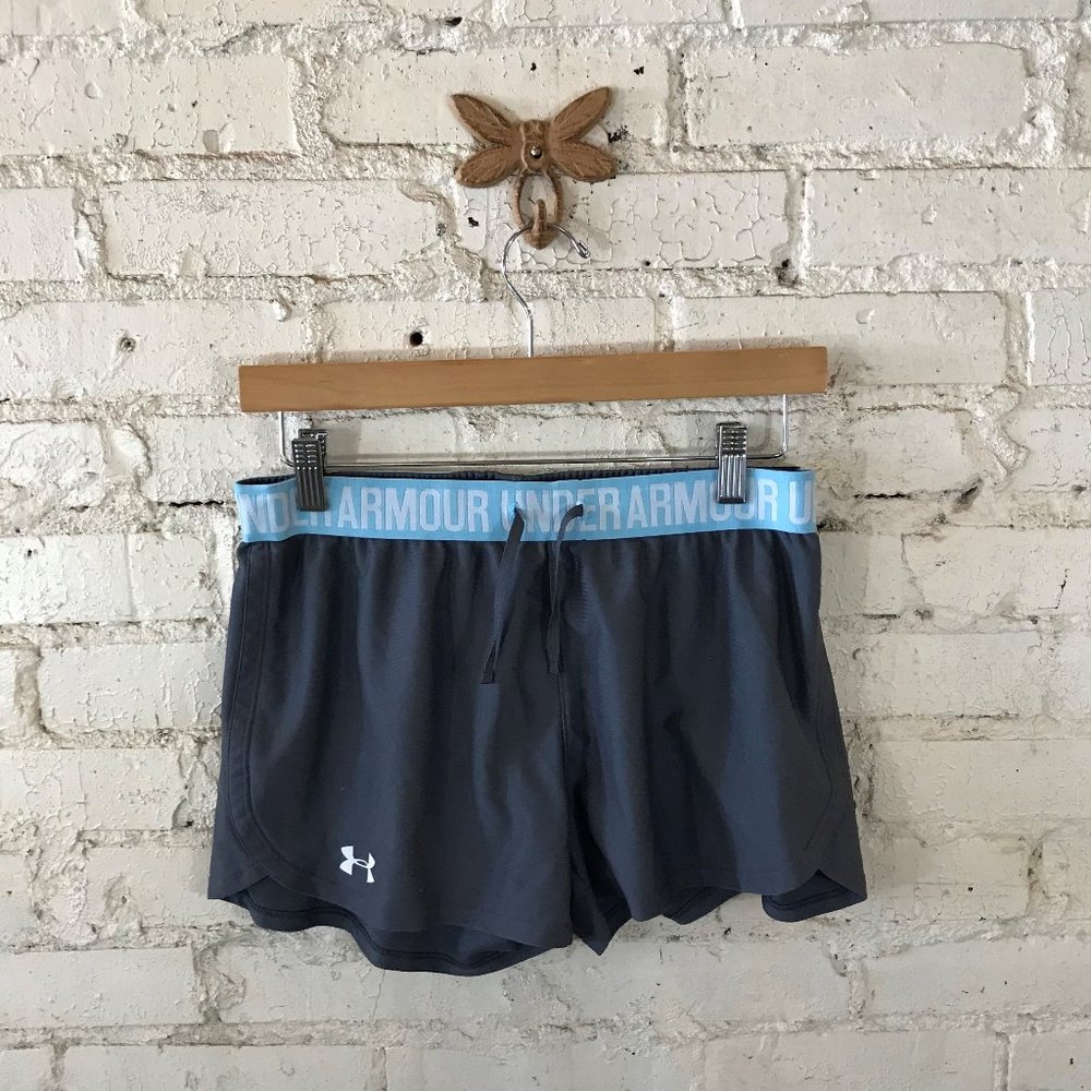 Under Armour Grey & Blue Athletic Shorts Small